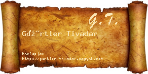 Gürtler Tivadar névjegykártya